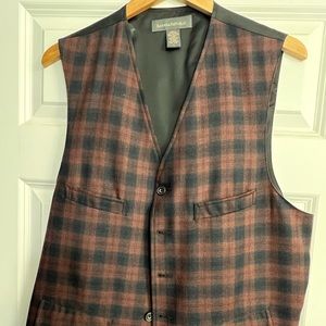 Mens Banana Republic tartan vest. Wool. Large.